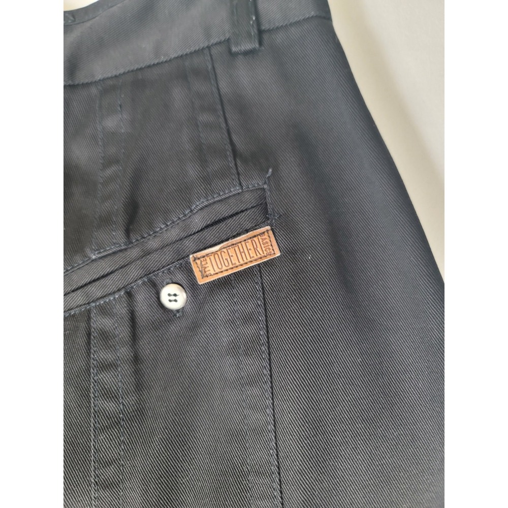 Vintage Together Black Button Front Midi Skirt Pleated Back‎ Dark Academia - Picture 6 of 9